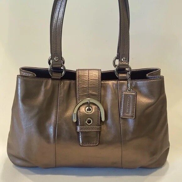 Coach Handbags - NEW! COACH soho east west tote Vintage lambskin leather shoulder bag Gold F18751